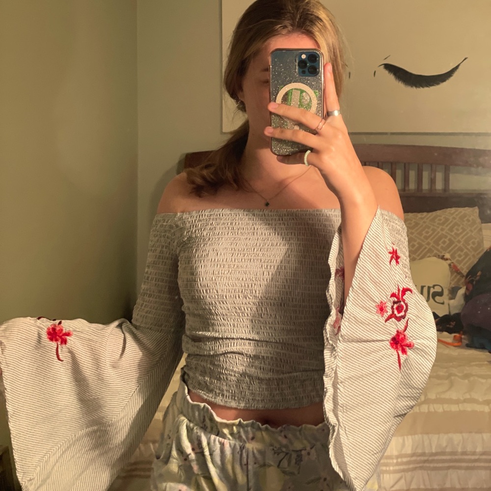 Guess off the shoulder floral top